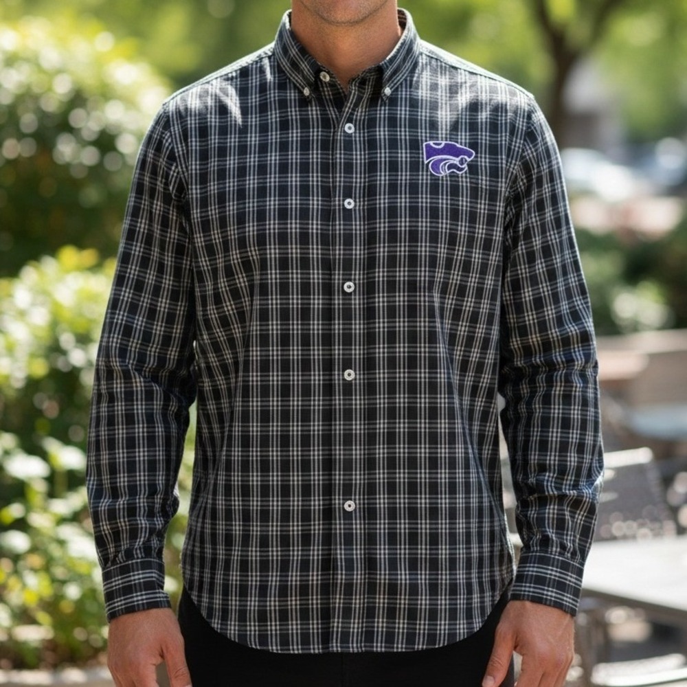 NCAA Kansas‎ State Wildcats Men's Plaid Dress Shirt - Large (42/44)